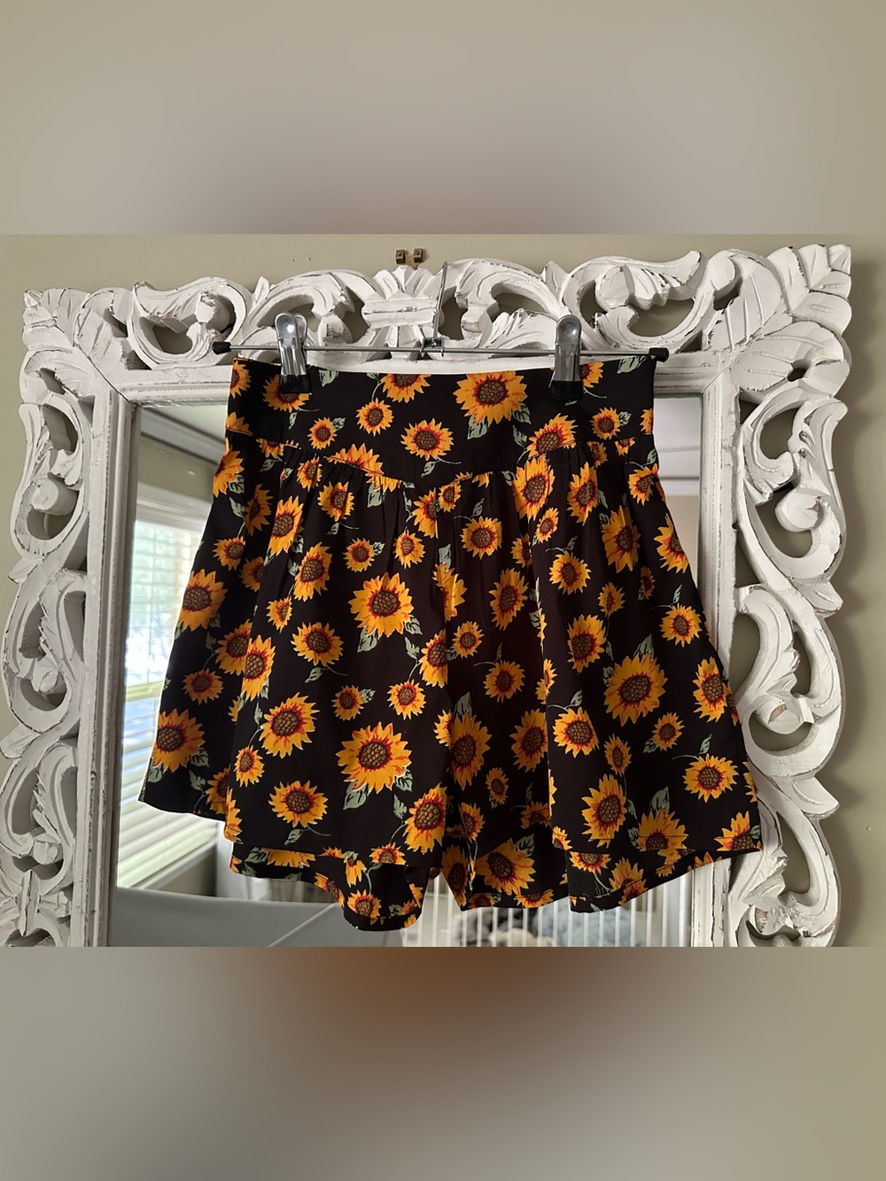 Lightweight, Flowy Sunflower Patterned Shorts